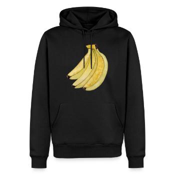 Banane bananes - Sweat à capuche Premium bio Homme - noir - Devant - Nico (187cm)