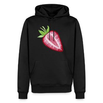 Fraise - Sweat à capuche Premium bio Homme - noir - Devant - Nico (187cm)