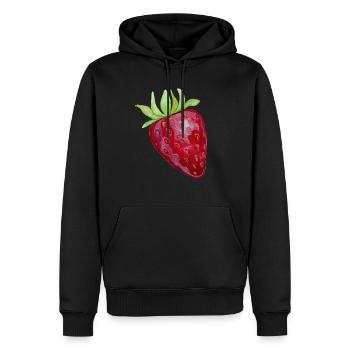 Fraise - Sweat à capuche Premium bio Homme - noir - Devant - Nico (187cm)