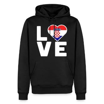 Croatie Championnat du monde de football Amour WM - Sweat à capuche Premium bio Homme - noir - Devant - Nico (187cm)
