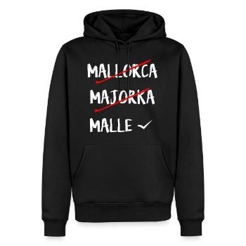 MALLORCA CHEMISE - Sweat à capuche Premium bio Homme - noir - Devant - Nico (187cm)