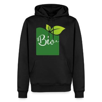 bio - Männer Premium Bio Hoodie - Schwarz - Vorne - Nico (187cm)
