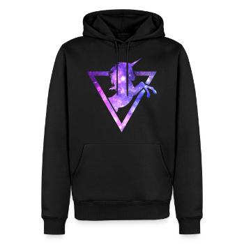 Funny Licorne Galaxy - Sweat à capuche Premium bio Homme - noir - Devant - Nico (187cm)