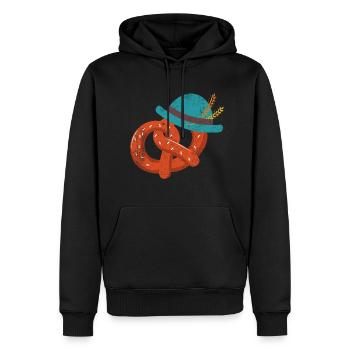 Pretzel Breze Idée De Cadeau - Sweat à capuche Premium bio Homme - noir - Devant - Nico (187cm)