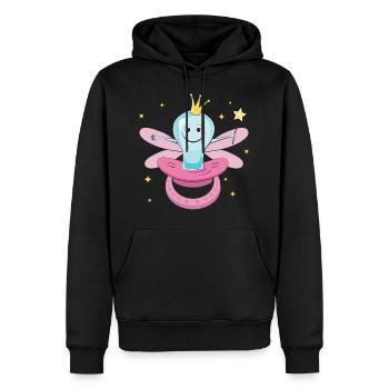 Spaß-Schnuller-Fee-T-Shirt für Mädchen, zum von Friedensstiftern loszukommen - Männer Premium Bio Hoodie - Schwarz - Vorne - Nico (187cm)