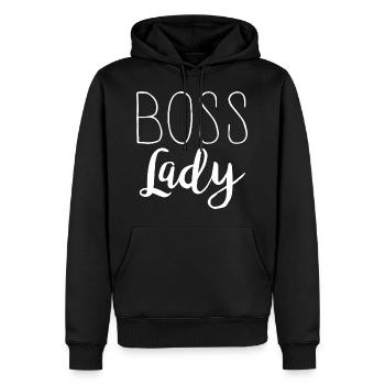 Patronne - Sweat à capuche Premium bio Homme - noir - Devant - Nico (187cm)