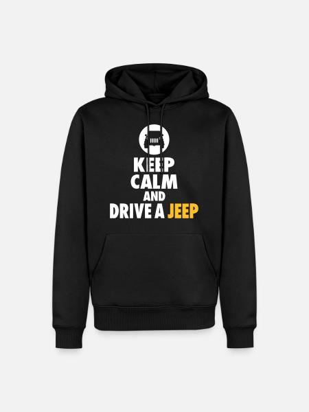 restez calme et conduisez une jeep - Sweat à capuche Premium bio Homme - noir