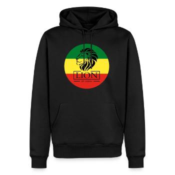 Lion of Judah - Jah Rastafari Reggae Roots Shirt - Männer Premium Bio Hoodie - Schwarz - Vorne - Nico (187cm)