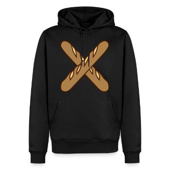 x kreuz baguette brot broetchen franzoesisch frank - Männer Premium Bio Hoodie - Schwarz - Vorne - Nico (187cm)