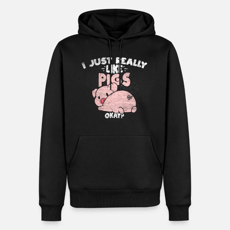 Schweine - Männer Premium Bio Hoodie - Schwarz