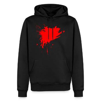 Peinture tache éclaboussée de saleté rouge - Sweat à capuche Premium bio Homme - noir - Devant - Nico (187cm)