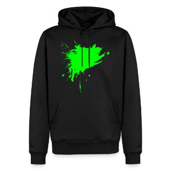Teinture Brosse Couleur Vert clair Vert clair - Sweat à capuche Premium bio Homme - noir - Devant - Nico (187cm)