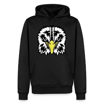 aigle tete yeux feroce 102 - Sweat à capuche Premium bio Homme - noir - Devant - Nico (187cm)