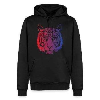 tigre - Sweat à capuche Premium bio Homme - noir - Devant - Nico (187cm)