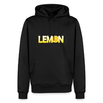 Lemon - Sweat à capuche Premium bio Homme - noir - Devant - Nico (187cm)