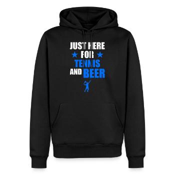Tennis und Bier - Männer Premium Bio Hoodie - Schwarz - Vorne - Nico (187cm)
