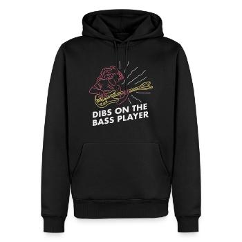 Dibs On The Bass / Bassist Bassgitarre Musiker - Männer Premium Bio Hoodie - Schwarz - Vorne - Nico (187cm)