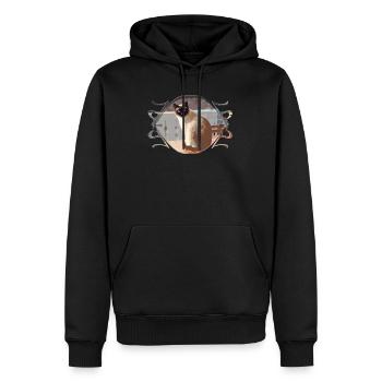 Chat, chat, chat - Sweat à capuche Premium bio Homme - noir - Devant - Nico (187cm)
