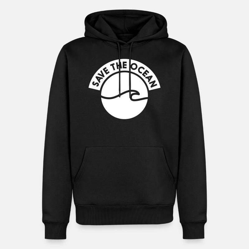 SAVE THE OCEAN - Männer Premium Bio Hoodie - Schwarz