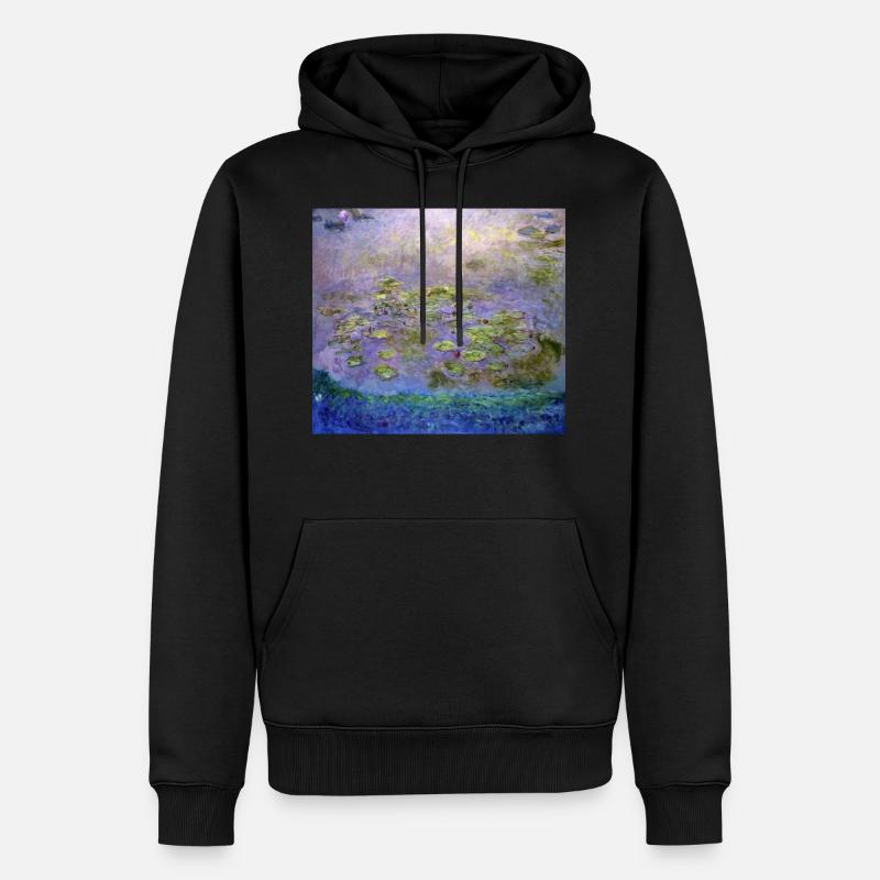 monet - Sweat à capuche Premium bio Homme - noir