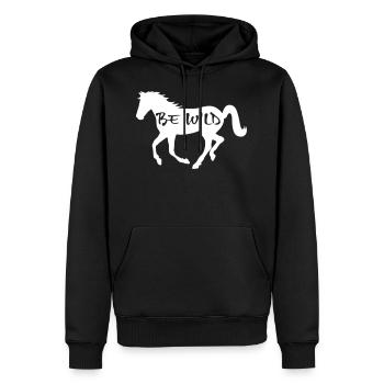 Cheval Be Wild Reiterin cheval équitation cadeau - Sweat à capuche Premium bio Homme - noir - Devant - Nico (187cm)