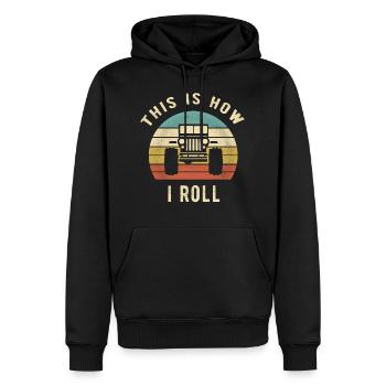 Jeep - This Is How I Roll retro Gift - Men’s Premium Organic Hoodie - black - Front - Nico (187cm)