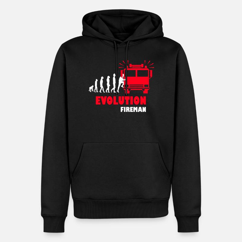 Feuerwehr Fireman Evolution - Männer Premium Bio Hoodie - Schwarz