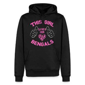 Cette fille aime ses Bengals - Sweat à capuche Premium bio Homme - noir - Devant - Nico (187cm)