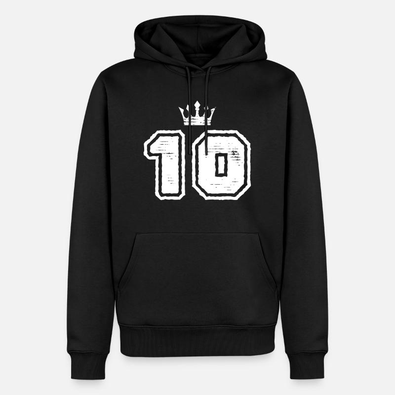 10 krone nummer - Männer Premium Bio Hoodie - Schwarz