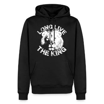 " Long Live the King " - Men’s Premium Organic Hoodie - black - Front - Nico (187cm)