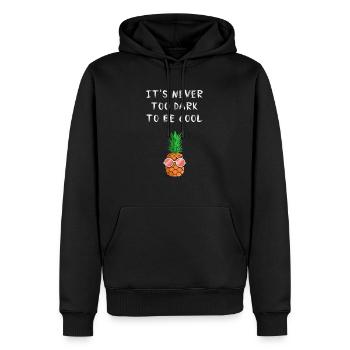 Never too Dark to be Cool - Sweat à capuche Premium bio Homme - noir - Devant - Nico (187cm)