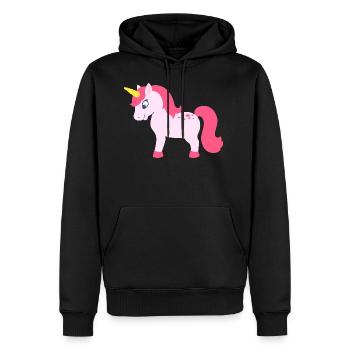 Licorne - licorne - Sweat à capuche Premium bio Homme - noir - Devant - Nico (187cm)