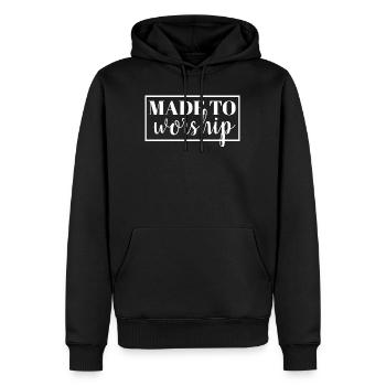 Made to Worship - Christ - Männer Premium Bio Hoodie - Schwarz - Vorne - Nico (187cm)