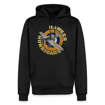 Hawker Hurricane Berühmtes Kriegsflugzeug aus dem 2. Weltkrieg - Männer Premium Bio Hoodie - Schwarz - Vorne - Nico (187cm)