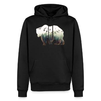 Naturbär - Männer Premium Bio Hoodie - Schwarz - Vorne - Nico (187cm)