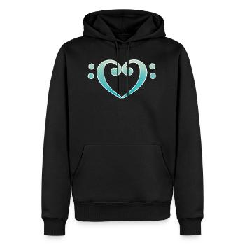 Clé de basse coeur - Sweat à capuche Premium bio Homme - noir - Devant - Nico (187cm)