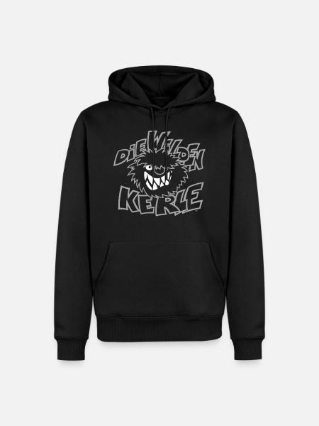 Die Wilden Kerle Kerl Logo grauweiß - Männer Premium Bio Hoodie - Schwarz