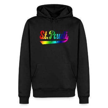 St Pauli Hamburg Regenbogen - Männer Premium Bio Hoodie - Schwarz - Vorne - Nico (187cm)