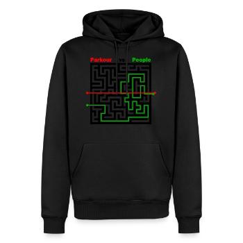 Parkour Maze parkour vs personnes - Sweat à capuche Premium bio Homme - noir - Devant - Nico (187cm)