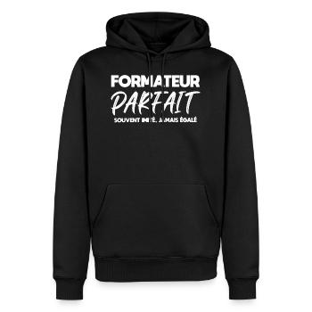 Formateur parfait cadeau drôle - Sweat à capuche Premium bio Homme - noir - Devant - Nico (187cm)