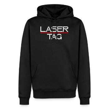 Laser Tag - Männer Premium Bio Hoodie - Schwarz - Vorne - Nico (187cm)