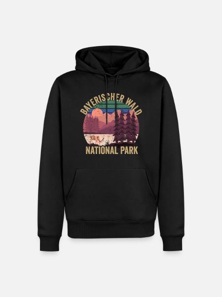 Nationalpark Bayerischer Wald - Männer Premium Bio Hoodie - Schwarz
