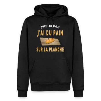 Du pain sur la planche - Sweat à capuche Premium bio Homme - noir - Devant - Nico (187cm)