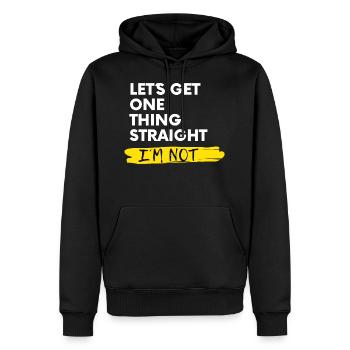Schwul Gay - Let´s get one thing straight, I´m NOT - Männer Premium Bio Hoodie - Schwarz - Vorne - Nico (187cm)