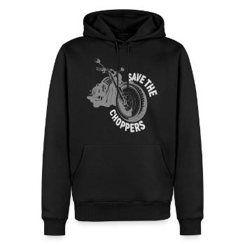 save the choppers moto bike biker - Sweat à capuche Premium bio Homme - noir - Devant - Nico (187cm)