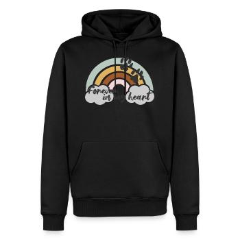 forever in my heart - Men’s Premium Organic Hoodie - black - Front - Nico (187cm)