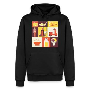 Italienisches Essen, italienische Speisen - Männer Premium Bio Hoodie - Schwarz - Vorne - Nico (187cm)