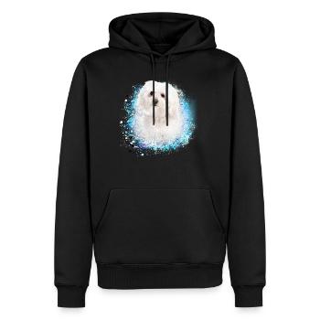 bolognaise,maltais,graffiti,peinture - Sweat à capuche Premium bio Homme - noir - Devant - Nico (187cm)