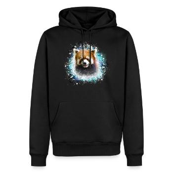 Roter panda ,Graffiti, Malerei,pandabär, bär, rot - Männer Premium Bio Hoodie - Schwarz - Vorne - Nico (187cm)