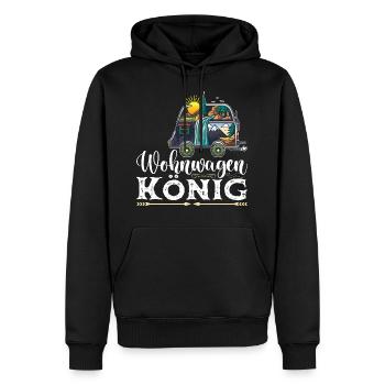 Wohnwagen König Camper Papa Camping - Männer Premium Bio Hoodie - Schwarz - Vorne - Nico (187cm)
